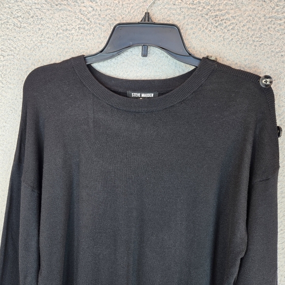 Steve Madden Black Sweater Dress Sz S Womens Soft & Cozy Feel Long Sleeve Warm - Picture 2 of 11